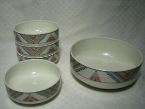 【送料無料】キッチン用品・食器・調理器具・陶器 三笠サンタフェボウル、サラダサービング、シリアルボウル、5 Mikasa Santa Fe Bowls, 1 9 Salad Serving, 4 Cereal Bowls, CAC24|hokushin