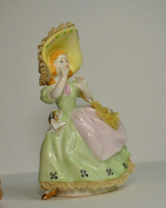 【送料無料】キッチン用品・食器・調理器具・陶器 美しいヴィンテージ磁器フィギュアレディレーストリムBeautiful Vintage Porcelain Figurine Lady Lace Trim mkd N & C 6 1/2|hokushin