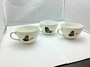【送料無料】キッチン用品・食器・調理器具・陶器 ヴィンテージハビランドリモージュカップ蝶のデザインセットVintage Haviland Limoges Cups with Butterflies Design set of 3|hokushin
