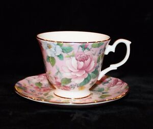 【送料無料】キッチン用品・食器・調理器具・陶器　チェルシーガーデン公爵夫人プリムローズピンクパターンボーンチャイナカップソーサーイングランドChelsea Garden Duchess Primrose Pink Pattern Bone China Cup & Saucer Eng