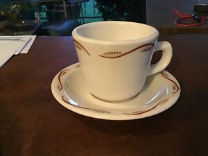 【送料無料】キッチン用品・食器・調理器具・陶器　オールドホーマーラフリンベストチャイナレストランコーヒーカップソーサーブラウンホワイトOld 8 Homer Laughlin Best China Restaurant Coffee Cups & Saucers Brown &amp