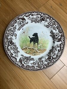 【送料無料】キッチン用品・食器・調理器具・陶器 ウッドランドブラックラブラドールハンティングドッグディナープレートSpode S3422 Woodland Black Labrador Hunting Dog Dinner Plate|hokushin