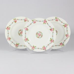 【送料無料】キッチン用品・食器・調理器具・陶器　アンティークリモージュアーレンフェルト、ローズガーランド、デザートプレートAntique Limoges C.Ahrenfeldt, Rose Garland, 3 X Dessert Plates