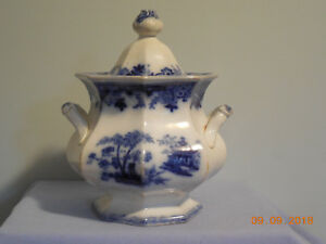 【送料無料】キッチン用品・食器・調理器具・陶器　南金流青砂糖ボウルNANKIN FLOW BLUE SUGAR BOWL