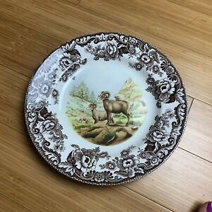【送料無料】キッチン用品・食器・調理器具・陶器 スポデウッドランドビッグホーン羊ディナープレートSpode WOODLAND Big Horn Sheep Dinner Plate S3422