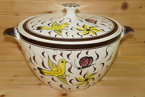 【送料無料】キッチン用品・食器・調理器具・陶器 セラミカアーティラティスタゴメス黄色の鳥カバー野菜サービングボウル、Ceramica Artistica Gomez Yellow Bird Covered Vegetable Serving Bowl, 9? x 5?|hokushin