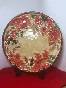 【送料無料】キッチン用品・食器・調理器具・陶器　スーザンウィンゲット?美しいラウンドエンボスプラッタープレート認定国際認定Susan Winget~ Beautiful 13 Round Embossed Platter Plate Certified International