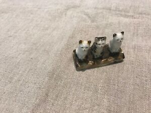 【送料無料】キッチン用品・食器・調理器具・陶器 甘い小さな匹の子猫の置物、おそらくドイツ語Sweet little three kitten figurines, possibly German|hokushin