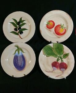 【送料無料】キッチン用品・食器・調理器具・陶器　野菜をテーマにしたインチディナープレート、個セットVegetable themed 11 dinner plates, set of 4