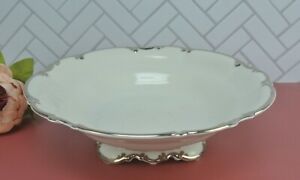 【送料無料】キッチン用品・食器・調理器具・陶器 ヴィンテージ・ハッシェンロイター・リヴァレー・ホワイト・プラチナ・トリム・ラウンド・フット・ベジタブル・ボウルVintage Hutschenreuther Revere White Platinium Trim Round Footed Ve