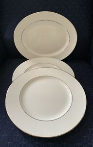 【送料無料】キッチン用品・食器・調理器具・陶器　レノックスオーバルプラッターディナープレートブランド新しい優秀Lenox APROPOS Oval Platter &amp; 2 Dinner Plates Brand New Excellent!｜hokushin