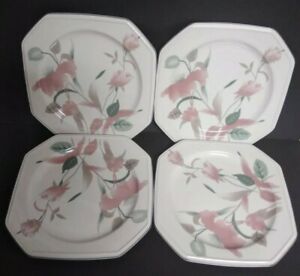 【送料無料】キッチン用品・食器・調理器具・陶器　ミカサコンチネンタルシルクフラワー八角形ディナープレート4x Mikasa Continental Silk Flowers F3003 10-1/4 Octagon Dinner Plates EUC