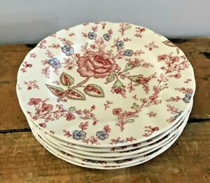 【送料無料】キッチン用品・食器・調理器具・陶器　セットジョンソンブラザーズローズチンツピンクプレートデザートスナックブレッドバターSet 6 Johnson Brothers Rose Chintz Pink Plates Dessert Snack Bread & Butter 7