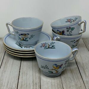 【送料無料】キッチン用品・食器・調理器具・陶器　セットヴィンテージコープランドクイーンズバードロンドンシェイプカップソーサーイングランドSet/4 Vintage 1961 Copeland SPODE Queen's Bird London Shape Cup/Saucer England｜hokushin