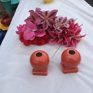 【送料無料】キッチン用品・食器・調理器具・陶器　フィエスタ新しいパーシモンオレンジラウンド電球ローソク足ホルダーフィレスタベアFIESTA 2 NEW PERSIMMON orange round bulb candlestick holders 3-5/8 Fiestaware