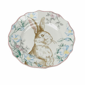 【送料無料】キッチン用品・食器・調理器具・陶器　ブロッサムバニーイースターウサギ花の磁器サラダデザートサイドプレートセットBlossom Bunny Easter Rabbit Floral Porcelain Salad Dessert Side Plates Set of 4｜hokushin