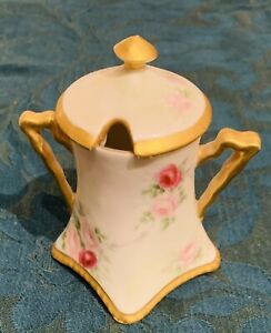 【送料無料】キッチン用品・食器・調理器具・陶器　ビクトリア朝の磁器リモージュフランス蓋付きマスタード調味料ジャーローズゴールドVICTORIAN PORCELAIN LIMOGES FRANCE LIDDED MUSTARD CONDIMENT JAR ROSES + GOLD 21,456円