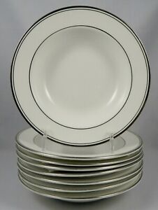 【送料無料】キッチン用品・食器・調理器具・陶器 エインズリーコロナプラチナリムスープボウルプレートセット・オブ・エイトAYNSLEY CORONA PLATINUM Rimmed Soup Bowls (Plates) SET OF EIGHT (8)|hokushin