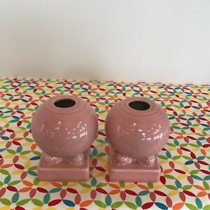 【送料無料】キッチン用品・食器・調理器具・陶器 フィレスタウェアローズバルブキャンドルホルダーフィエスタ引退ピンクラウンドセットFiestaware Rose Bulb Candle Holders Fiesta Retired Pink Round Set of 2|hokushin