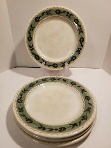 【送料無料】キッチン用品・食器・調理器具・陶器　オニダオリーブトストーンウェアディナープレート手描きオリーブのつるのセットSet of 4 Oneida Oliveto Stoneware Dinner Plates Hand Painted Olives On Vine 11