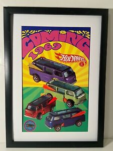 【送料無料】模型車 モデルカー ヴィンテージホットホイールレッドラインビーチポスタープリント1968 vintage hot wheels redline vw beach bomb poster print 11 x 17