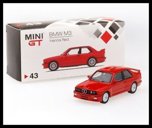 【送料無料】模型車 モデルカー ミニヘナレッドモデルmini gt 43 bmw m3 e30 henna red rhd 164 tsm model tiny