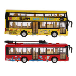 【送料無料】模型車 モデルカー ミニカートイプルバックダブルデッカーバスモデルライトサウンド｜hokushin