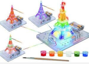 【送料無料】模型車 モデルカー エッフェルビルデザインペイントeiffel tower flashing skyscraper paint your design innonex child toys｜hokushin
