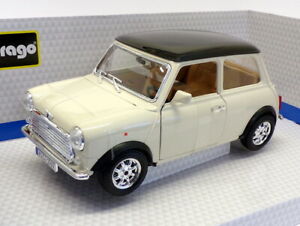 【送料無料】模型車 モデルカー ブラゴスケールミニクーパーホワイトブラック