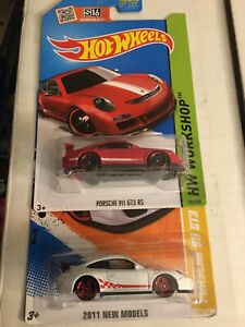 【送料無料】模型車 モデルカー ホットホイールポルシェロットhot wheels porsche 911 gt3 rs lot 2 red amp; white