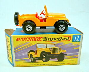【送料無料】模型車 モデルカー マッチボックススタンダードジープイエロースパイロホイールトップボックスmatchbox sf no 72a standard jeep yellow spiro wheels top in h box
