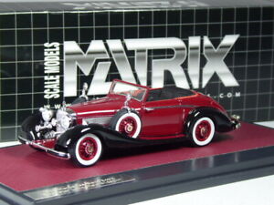【送料無料】模型車 モデルカー マトリックスメルセデスカブリオレワインki0222 matrix mercedes 540k cabriolet aerobic red wine in 143 in ovp｜hokushin
