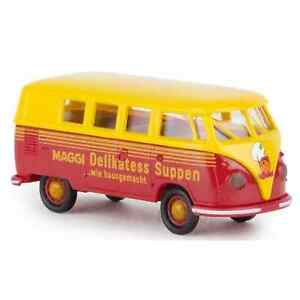 【送料無料】模型車 モデルカー ブレキナトランスポーターヴァンマッジスープミニチュアbrekina 31598 187 ho vw transporter t1b van maggi soups car miniature h0｜hokushin