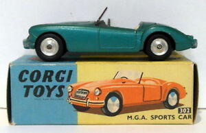 【送料無料】模型車 モデルカー ヴィンテージコーギースポーツカーグリーンリストvintage corgi 302 mga sports cargreen 2nd listing