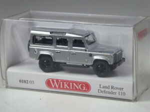 【送料無料】模型車 モデルカー uワイキングランドローバーディフェンダーシルバーメタリックトップlub2 wiking 010203 land rover defender 110 silver metallic top bnib