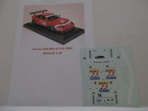 【送料無料】模型車 モデルカー デカールフェラーリモデルdecal ferrari 550 bms gt fia 2002 23 mg model 118 mg1804