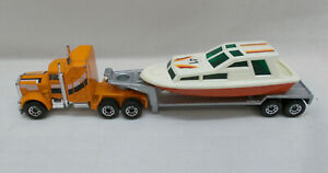 【送料無料】模型車 モデルカー ヴィンテージマッチボックスコンボイケンワースローベッドトレーラーボートvintage matchbox convoy kenworth amp; low bed trailer with boat