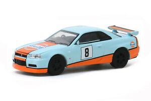 【送料無料】模型車 モデルカー スケールモデルカースカイラインガルフオイルscale model car 164, nissan skyline gtr bnr34 gulf oil?2001｜hokushin