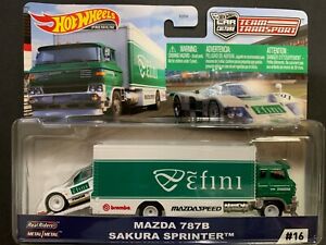【送料無料】模型車 モデルカー ホットホイールマツマツウントスプリンターチームhot wheels mazda 787b und sakura sprinter team transport flf56956j 164