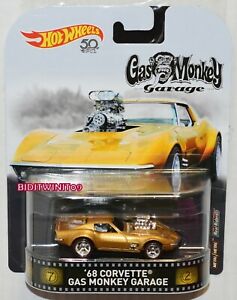 【送料無料】模型車 モデルカー ホットホイールレトロエンターテイメントガスモンキーガレージコルベットhot wheels 2018 retro entertainment gas monkey garage 68 corvette｜hokushin