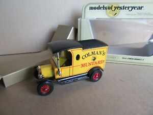 【送料無料】模型車 モデルカー マッチボックスフォードモデルコルマンズマスタードモデルオブイェスターイヤー428j matchbox y12 ford modell t 1912 colmans mustard modell of yesteryear