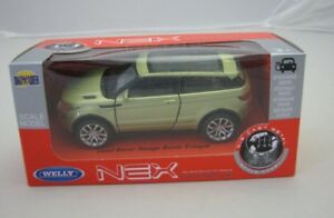 【送料無料】模型車 モデルカー ランドローバーレンジローバーイヴォークブライトグリーンウェリーミニカーland rover range rover evoque bright green welly diecast model car 13639