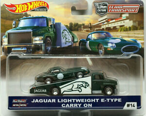 【送料無料】模型車 モデルカー ホットホイールチームジャガーキャリーオンhot wheels team transport jaguar lightweight etype carry on