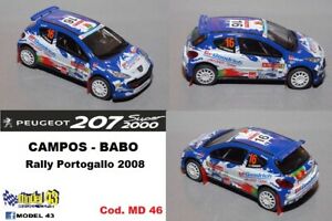 【送料無料】模型車 モデルカー プジョーカンポスラリーポルトガルpeugeot 207 s2000camposrally portugal 2008