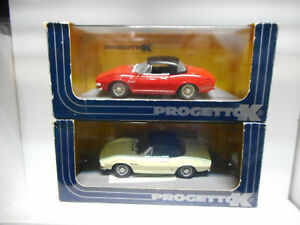 【送料無料】模型車 モデルカー フィアットディノスパイダーハードトップジャロロッソプロゲットfiat dino 2400 spyder hardtop giallo, rosso progetto k 143