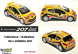 【送料無料】模型車 モデルカー プジョーヌーヴィルラリーツールドコルスpeugeot 207 s2000neuvillerally tour de corse 2011