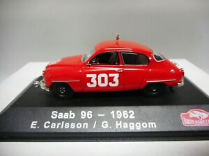 【送料無料】模型車 モデルカー サーブモンテカルロラリーカールソンアトラスイソsaab 96 monte carlo rally 1962 e carlsson n27 atlas ixo 143