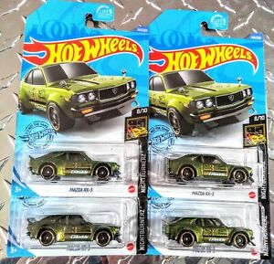 【送料無料】模型車 モデルカー ホットホイールマツダロットグリーンナイトバーナーズ 2020 hot wheels mazda rx3 x 4 lot green nightburnerz|hokushin