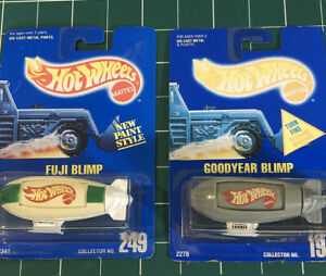 【送料無料】模型車 モデルカー ホットホイールグッドイヤーブリンプスコレクターlot of 2 hot wheels ~ goodyear amp; fuji blimps ~ collector 194 amp; 294 ~ 1991|hokushin
