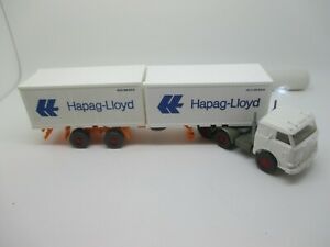 【送料無料】模型車 モデルカー wiking us container articulated lorry hapag lloyd, tractor 3axle gk8 *